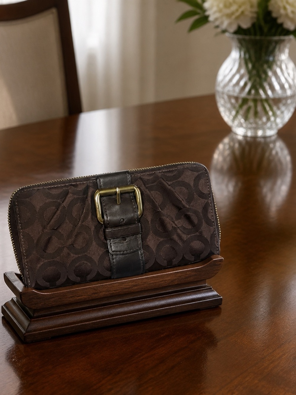 Coach Vinatge Brooke SoHo Op Art Pleated Accordion Full Zip Wallet